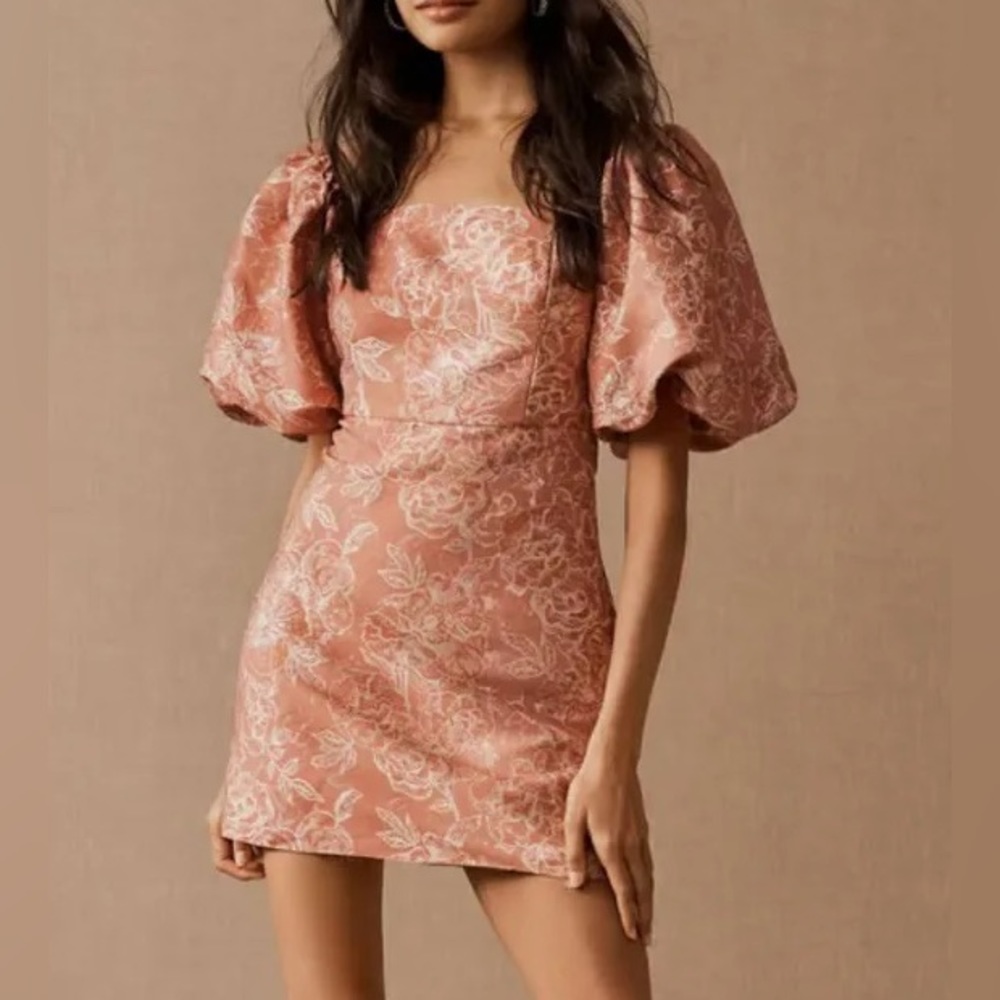 Mini dress with puff sleeves from Anthropologie